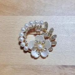 【A-2】パール×フラワー ブローチ コサージュ フォーマル 入学 卒業