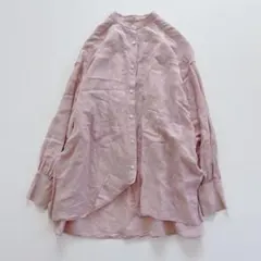 イエナ】ラミーリヨセル バックギャザーシャツバンドカラー ピンク