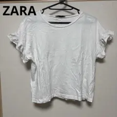 ZARA ザラ フリル袖 ホワイト Tシャツ M MEX28 え
