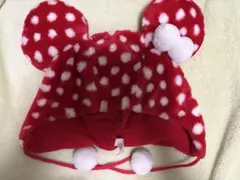 ディズニー Disney ファンキャップ 赤 白 水玉 ミニー