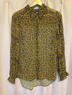 ZARA 花柄シアーブラウス 長袖のサムネイル