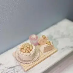 669. ピーチミルクティーケーキセット　ミニチュアスイーツ