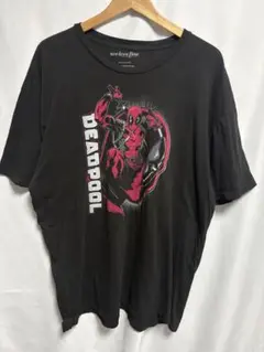 US古着 MARVEL デッドプール プリントTシャツ ブラック XXL