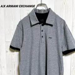 A|X ARMANI EXCHANGE メタルロゴ 切替 ポロシャツ グレー Sのサムネイル
