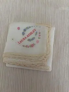 新品　ローラアシュレイ LAURA ASHLEY ハンカチ レース 花柄刺繍