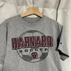 championハーバード大学 カレッジ サッカー 刺繍ロゴ US古着 Tシャツ