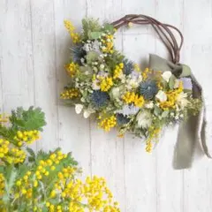 【メルカリ特価】み◯い様専用　ミモザのハーフリース　草原とミモザさん