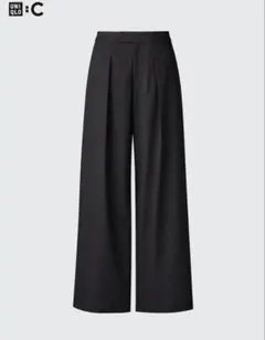 新作　UNIQLO C タックワイドパンツ ブラック　XL