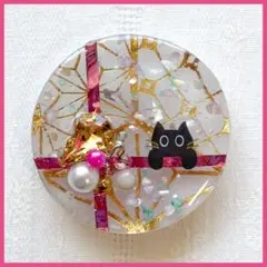 No.2636 ハンドメイド ヘアゴム レジン ドライフラワー 黒猫 - メルカリ
