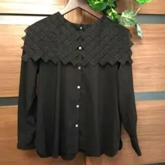 trefle 長袖 ブラウス ブラック フリル 新品 - メルカリ