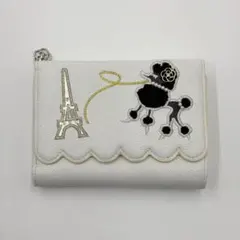 希少 CLATHAS クレイサス 折財布 ホワイト プードル エッフェル塔のサムネイル