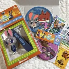 ズートピア ジュディ　ラバーキーホルダー　ニック　コースター　1番くじ　シール