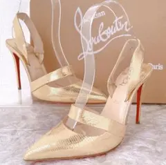 ルブタン　ストラップ　ポイントトゥ　ハイヒール　サンダル　パンプス　靴　美品