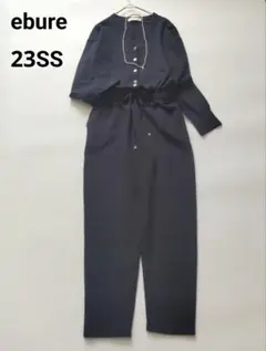 美品 エブール 23SS ブライトスポンジ―ニットオールインワン カシミヤ混