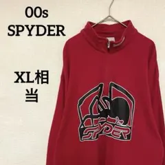 【希少】00s SPYDER スパイダー ハーフジップ プルオーバー 長袖 赤