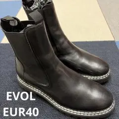 黒 レザー サイドゴアブーツ