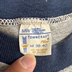【80s】TOWNCRAFT 無地 リンガー Tシャツ 霜降り杢グレー Mサイズのサムネイル