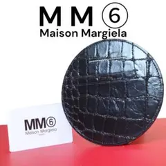【超美品】MM6 メゾンマルジェラ カードケース ポーチ レザー クロコ型押し