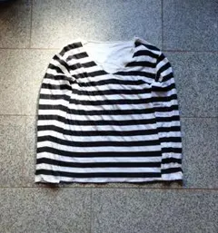 00s 白黒 ボーダーロンt olduniqlo agnes b apc y2k