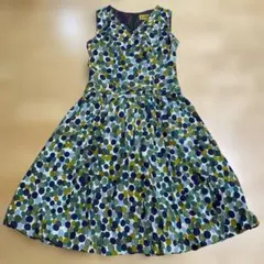 美品 パラスパレス ヌメ コットン ロングワンピース インディゴ 水彩