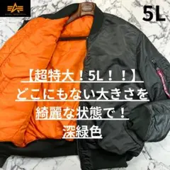 ✨5Lサイズ✨ ALPHA MA-1 ダークグリーン フライトジャケット 美品