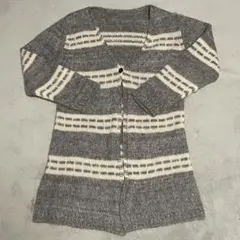 【HlAR VlTA】ストライプデザインの長袖ニットカーディガン（M）