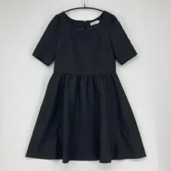 Bon mercerie ブラック ひざ丈ワンピース 38サイズ