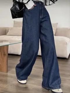 レディース　ストレートデニム　ブルー　Mサイズ