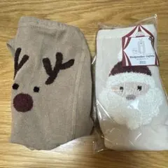 スリーコインズ　トナカイ　サンタ サス付きタイツ　2点セット クリスマス