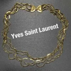 YSL イヴサンローラン 5連チェーン ネックレス ゴールドカラー ヴィンテージのサムネイル
