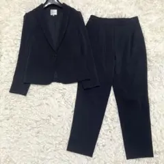 現行INDIVI 2022年　洗えるストレッチ　パンツスーツ　セットアップ M黒