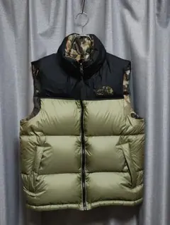 A BATHING APE 迷彩 オレンジ リバーシブル ダウンベスト エイプ