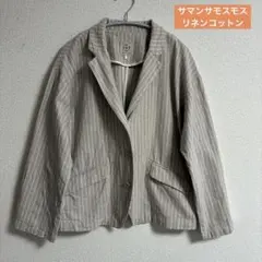 サマンサモスモス SM2 リネン混　ストライプ　　ジャケット ゆったり　ベージュのサムネイル