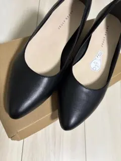 Jelly Bean ブラック ポインテッドトゥパンプス 24.0