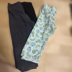 UNIQLO ボトムス 120cm 黒と水色果物柄