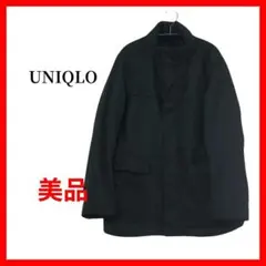 【美品】ユニクロ スタンドカラーコート Mサイズ 比翼仕立て 防風　B893