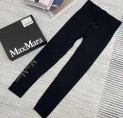MaxMara ブラック ロゴ入りタイツ M