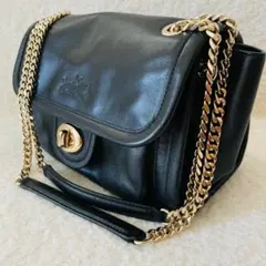 【美品】COACH ショルダーバッグ チェーン 黒 ハンドバッグ 2way