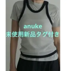 anuke メッシュタンクトップ　ネイビーブルー　Uネック　ノースリーブリンガーのサムネイル