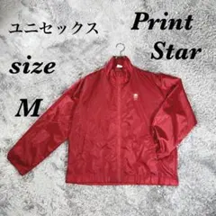Print Star (M) ナイロンジャンパー ワンポイント サル 薄手