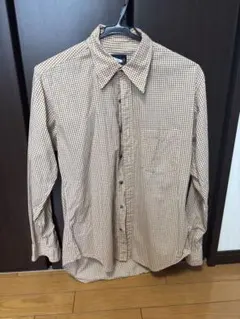 BEAMS 長袖チェックシャツ ベージュ Mサイズのサムネイル
