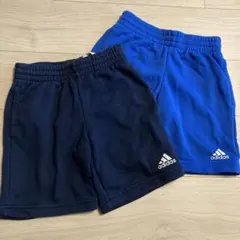 【美品】adidas 半ズボン スウェット素材 ジャージ　ネイビー＆青2点セット
