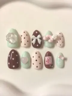 【先着1名オーダー】ネイルチップ ウィッシュコア フレンチガーリー バレエコア