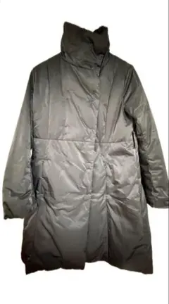グレー ロングダウンジャケット フード付き