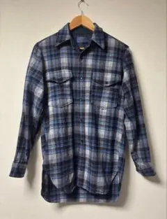 80s USA製 PENDLETON ウールチェックシャツ ブルーのサムネイル
