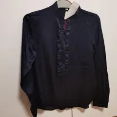 フリルブラウス　シルク