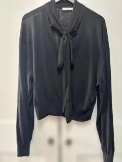 ZARA ブラックリボンニットセーター USA L