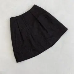 ⭐ミニスカート⭐ウール混 ツイード調スカート フォーマル エレガント ダーク