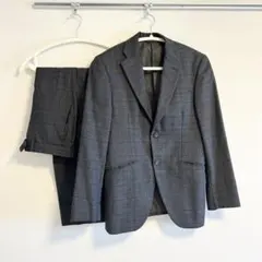 麻布テーラー スーツ上下 グレー チェック Sサイズ
