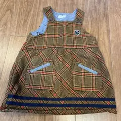 チェック柄ジャンパースカート 95cm未満